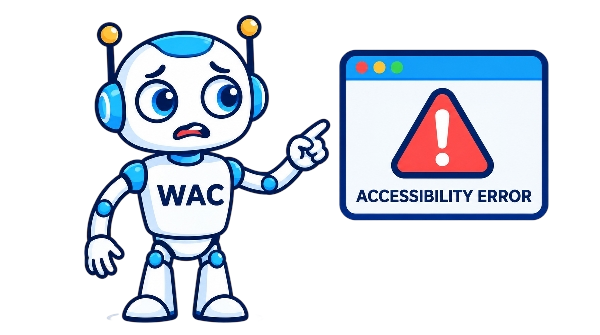 Robot WAC indicando un error de A11y